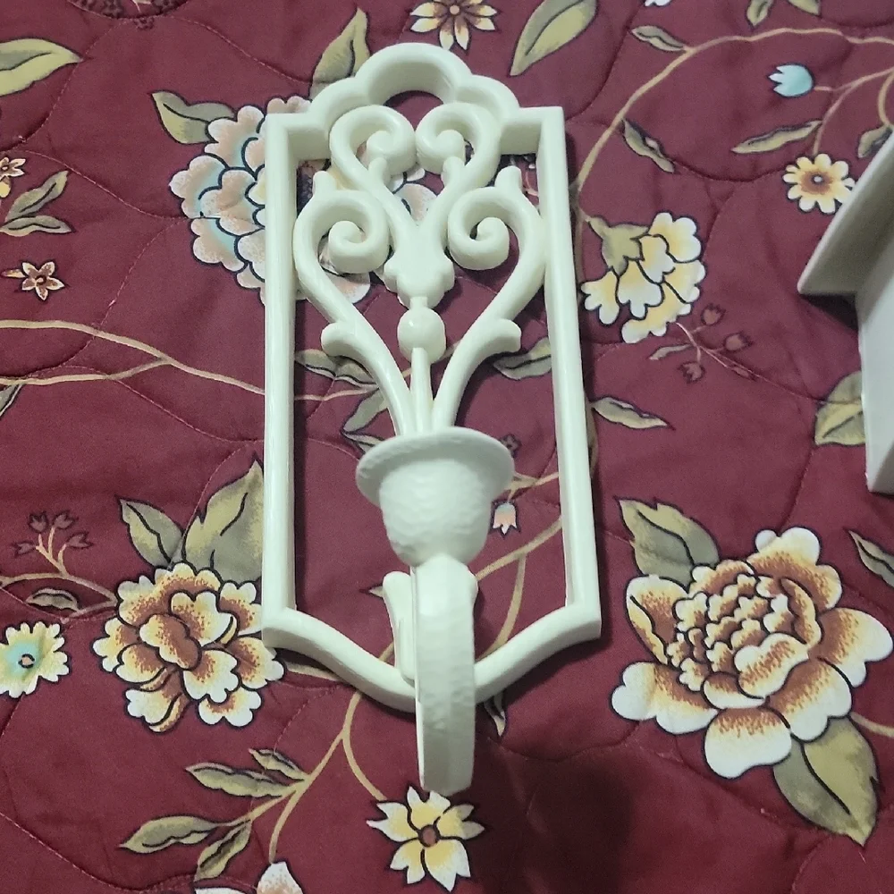Vintage Homco White Wicker Resin Mirror Wall Decor Set